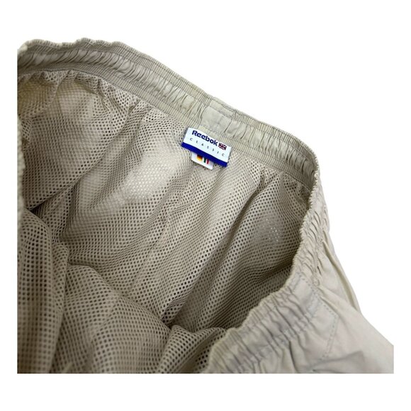 REEBOK Vintage Y2K 2000s Beige Splash Windbreaker Track Pants Mens 38x34 - Picture 4 of 6